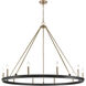 Carruth 10 Light 45 inch Matte Black/Modern Gold Chandelier Ceiling Light